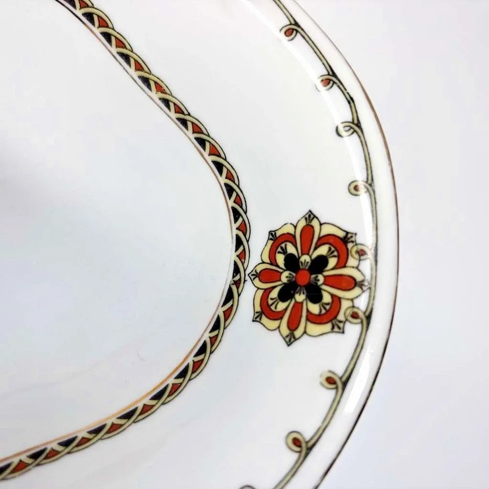 Antique C Tielsch Altwasser Germany Porcelain Oval Serving Bowl Moorish 1909